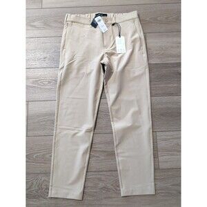 ABERCROMBIE & FITCH CHINO WOMEN 32WX28L TAN STRETCH FLAT FRONT PANTS NWT $79